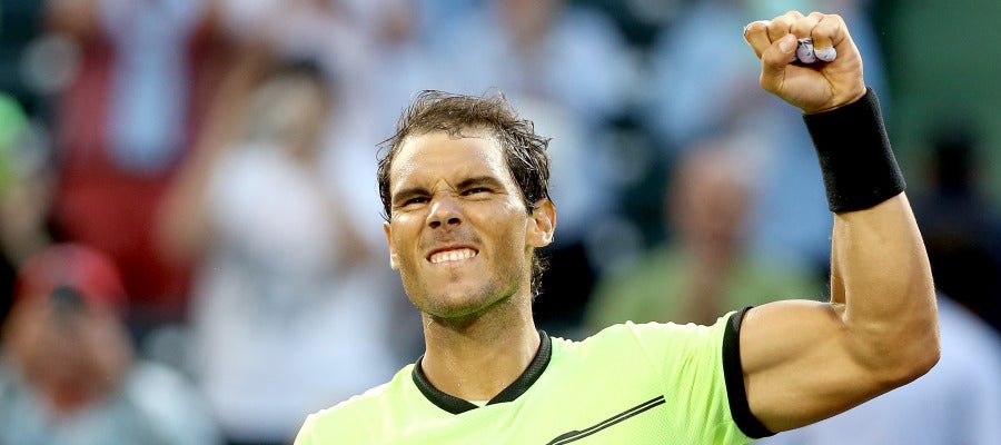 Nadal celebra el triunfo sobre Dudi Sela Nadal celebra el triunfo sobre Dudi Sela