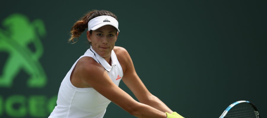 Muguruza golpea una bola Muguruza golpea una bola