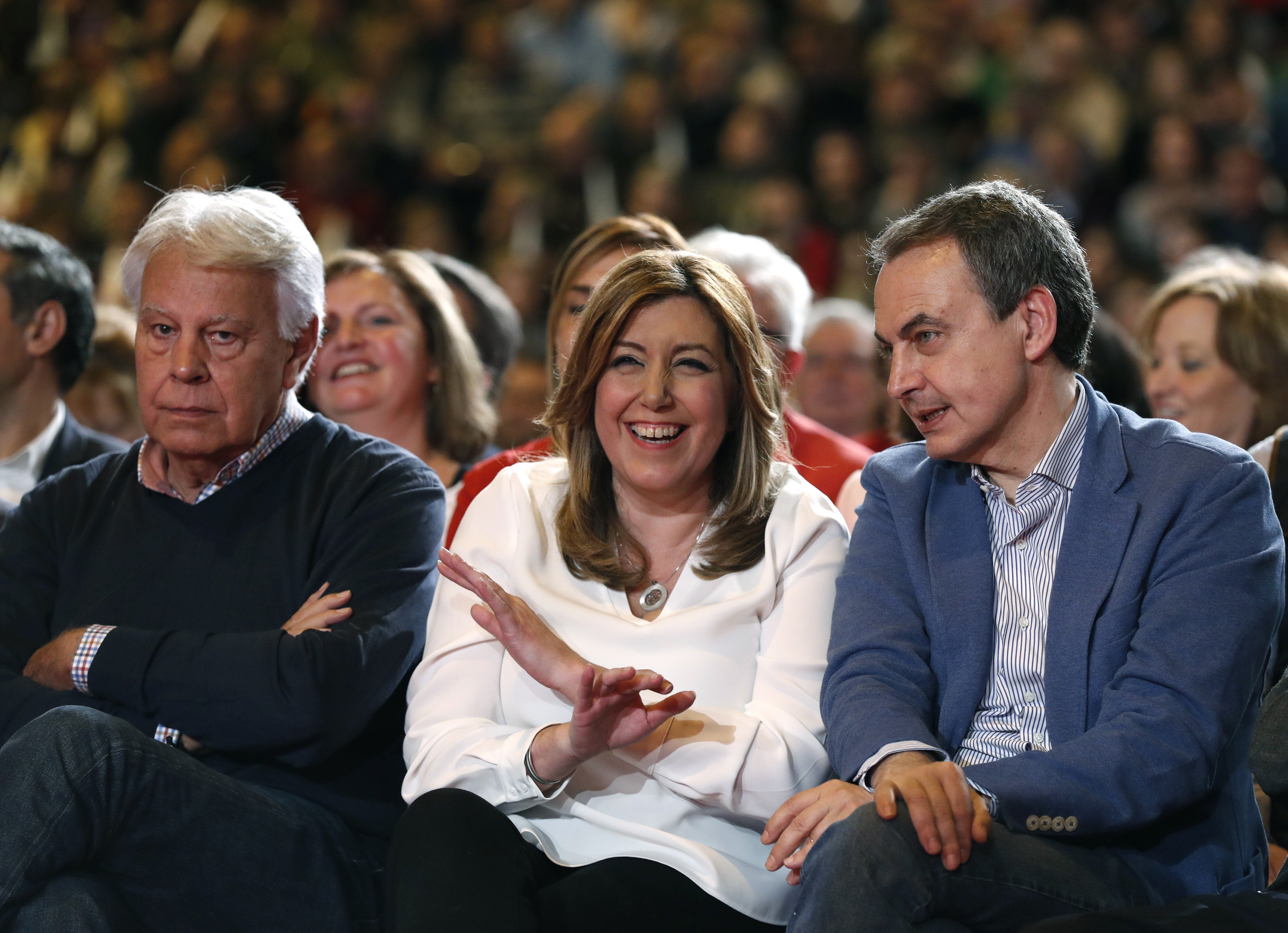 Felipe González y Zapatero destacan el potencial de Susana Díaz para unir al PSOE Felipe González y Zapatero destacan el potencial de Susana Díaz para unir al PSOE