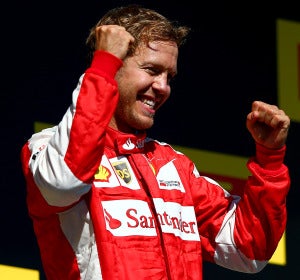 Vettel celebra la victoria Vettel celebra la victoria