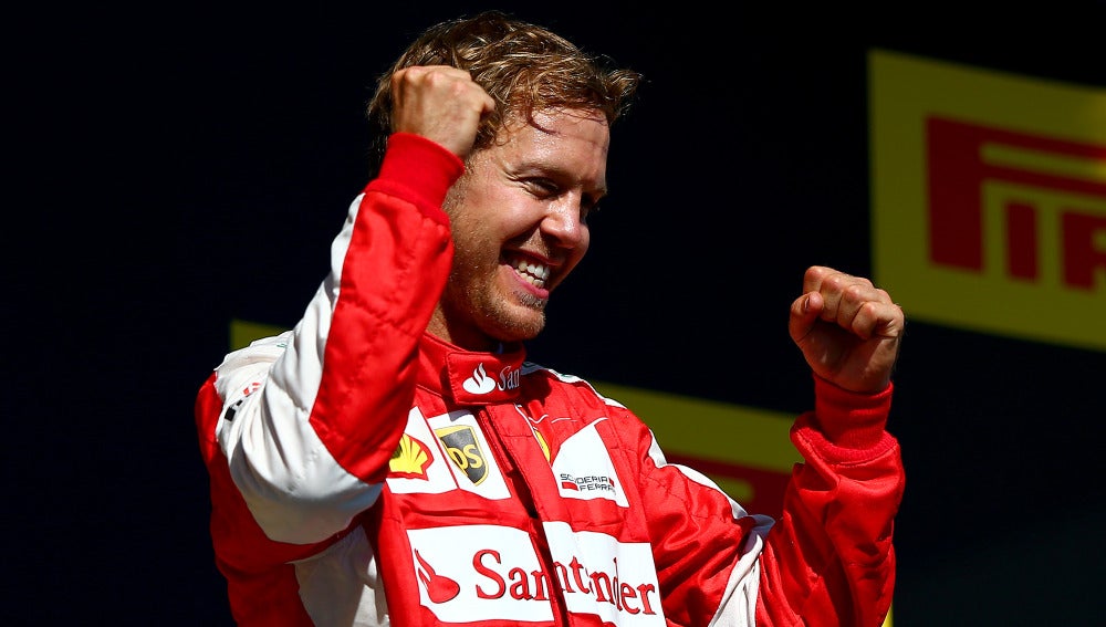 Vettel celebra la victoria