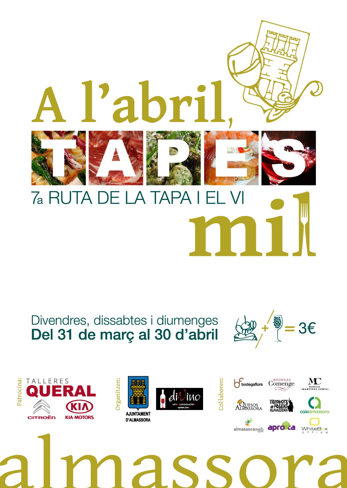 Veinte establecimientos elaborarán 54 platos dentro de la VII Ruta de la Tapa i el Vi de Almassora Veinte establecimientos elaborarán 54 platos dentro de la VII Ruta de la Tapa i el Vi de Almassora