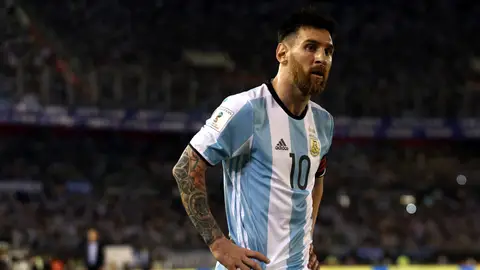 Leo Messi, durante el partido contra Chile Leo Messi, durante el partido contra Chile