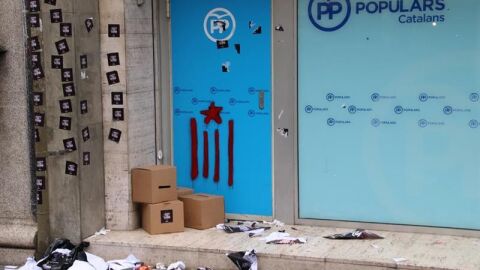 La sede del PP tras el intento de ocupaci&oacute;n