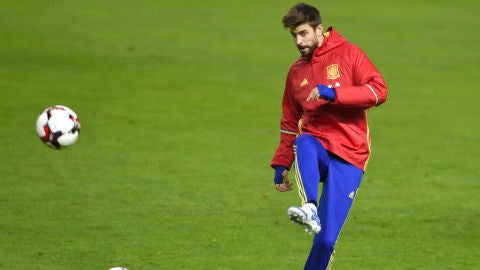 Gerard Piqu&eacute;, en un entrenamiento de la selecci&oacute;n espa&ntilde;ola