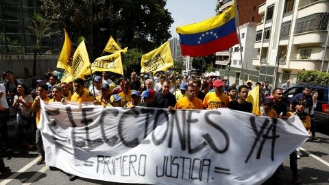 Manifestaci&oacute;n opositora en Venezuela