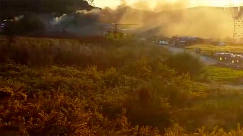 Vista de la explosi&oacute;n en una f&aacute;brica pirot&eacute;cnica