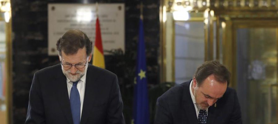 Rajoy y el presidente de UPN, Javier Esparza Rajoy y el presidente de UPN, Javier Esparza