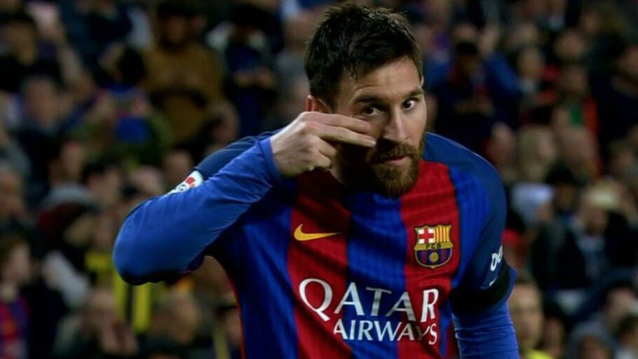 Messi dedica un gol a los ni&ntilde;os con c&aacute;ncer
