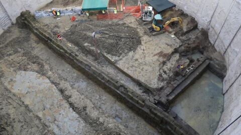 El acueducto descubierto en unas obras del Metro de Roma
