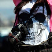Manifestación de periodistas en el estado de Guerrero de México para exigir un alto a los asesinatos de comunicadores