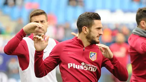 Koke, en un calentamiento del Atlético de Madrid Koke, en un calentamiento del Atlético de Madrid