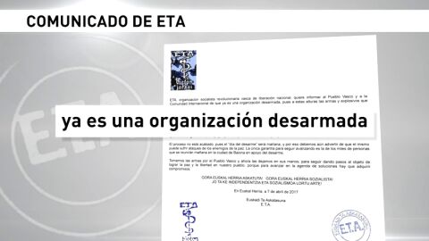 Frame 7.783913 de: ETA emite un comunicado en el que declara que "ya es una organizaci&oacute;n desarmada"