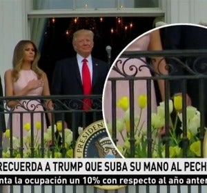 Frame 12.937142 de: Melania salva de un olvido a Donald Trump mientras sonaba el himno nacional Frame 12.937142 de: Melania salva de un olvido a Donald Trump mientras sonaba el himno nacional