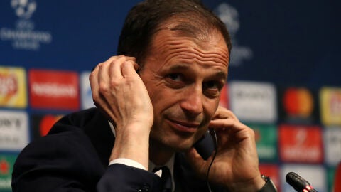 Massimiliano Allegri, en rueda de prensa en el Camp Nou