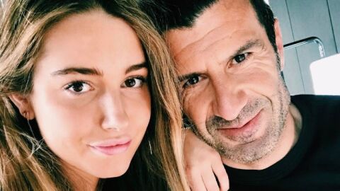Luis Figo celebrando el cumplea&ntilde;os de su hija