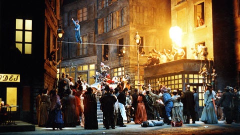 Representaci&oacute;n de 'La Boh&egrave;me' de Puccini en el Teatro Real de Madrid