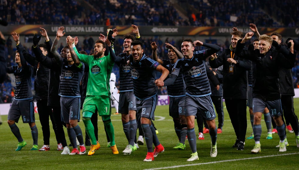 El Celta de Vigo celebra su pase a semifinales de la Europa League