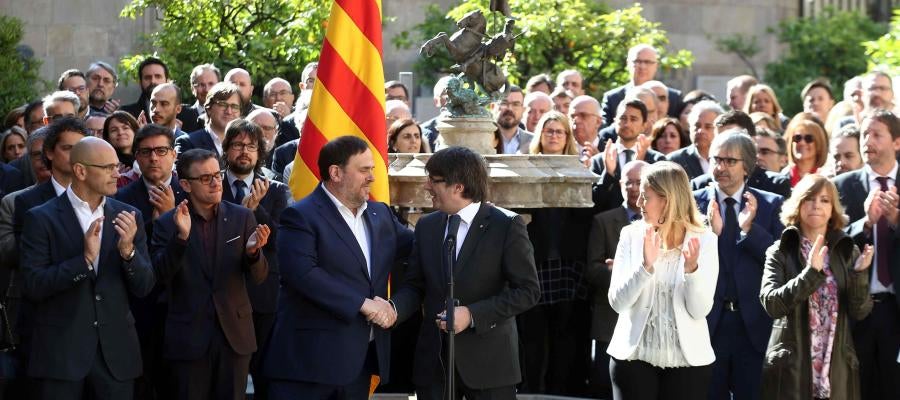 Puigdemont y Junqueras en Cataluña Puigdemont y Junqueras en Cataluña