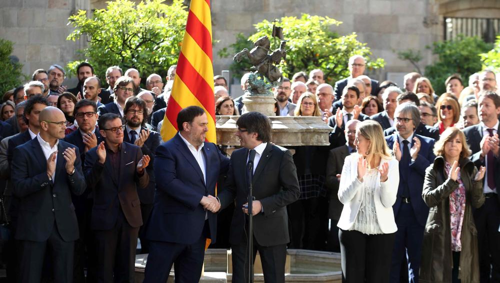 Puigdemont y Junqueras en Cataluña