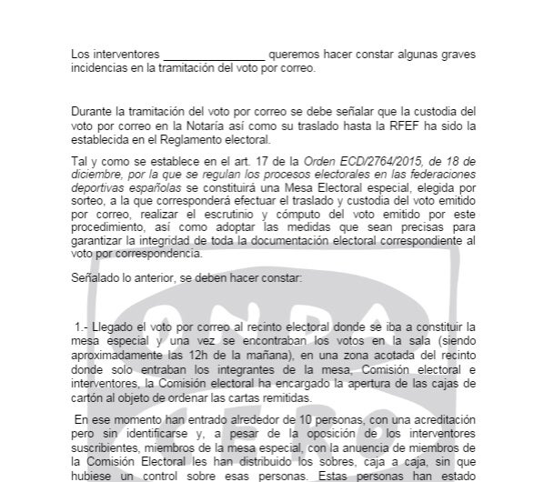 Denuncian graves irregularidades en las elecciones a la presidencia de la RFEF Denuncian graves irregularidades en las elecciones a la presidencia de la RFEF