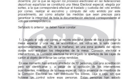 Interventores denuncian graves irregularidades en el voto por correo en las elecciones a la RFEF