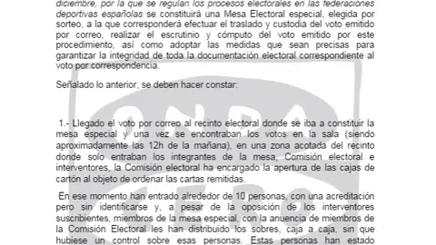 Interventores denuncian graves irregularidades en el voto por correo en las elecciones a la RFEF Interventores denuncian graves irregularidades en el voto por correo en las elecciones a la RFEF