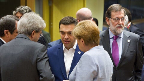 Mariano Rajoy a su llegada al Consejo Europeo extraordinario 