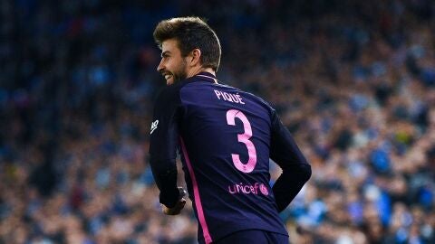 Gerard Piqu&eacute; durante el partido contra el Espanyol
