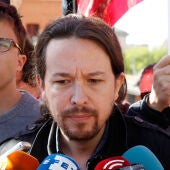Pablo Iglesias e Íñigo Errejón en la manifestación del Día del Trabajo