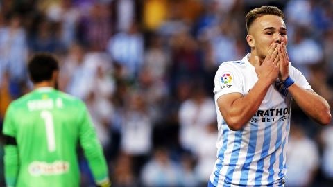 Ontiveros celebra su gol ante el Celta de Vigo