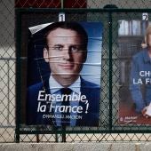 Emmanuel Macron y Marine Le Pen durante la segunda ronda a las elecciones presidenciales francesas