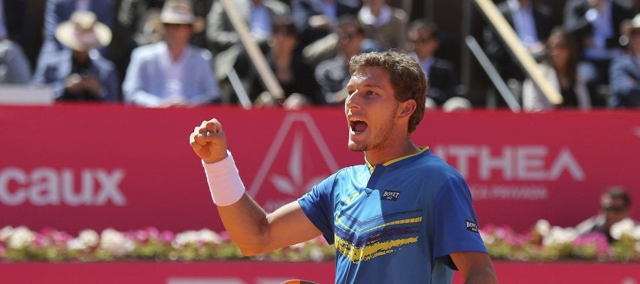 Pablo Carreño celebra un punto en Estoril Pablo Carreño celebra un punto en Estoril