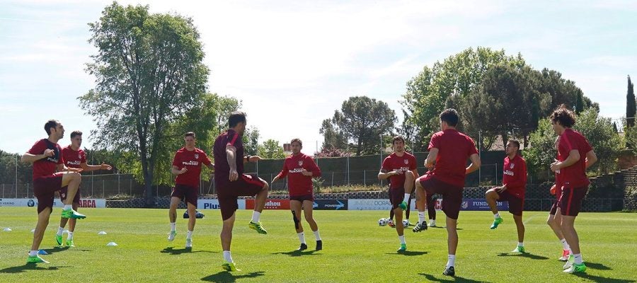El Atlético, en un entrenamiento El Atlético, en un entrenamiento