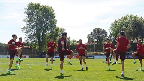 El Atl&eacute;tico, en un entrenamiento