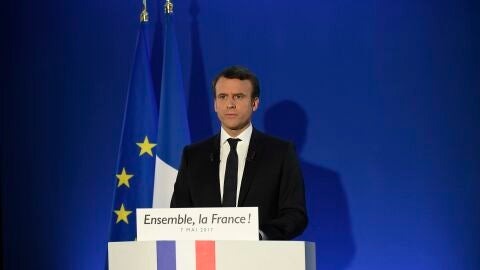 Emmanuel Macron tras ganar las elecciones