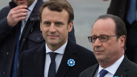 Emmanuel Macron y Fran&ccedil;ois Hollande