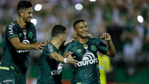 El Chapecoense celebra un gol