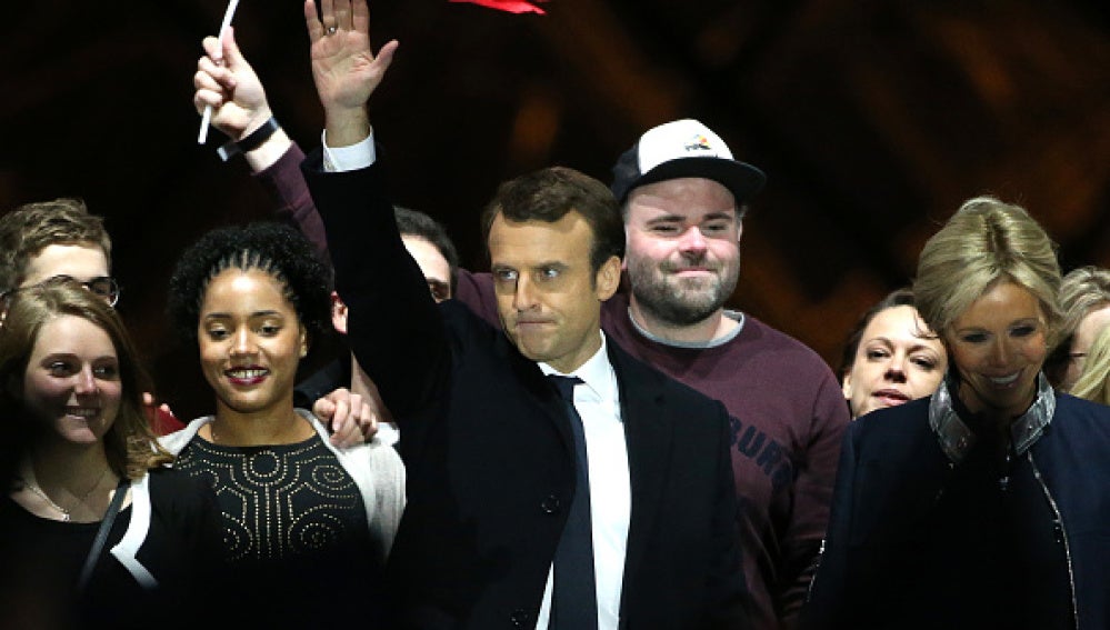 Emmanuel Macron tras su victoria en las elecciones en Francia