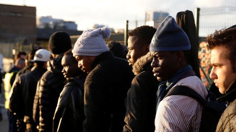 Campamento de refugiados en Porte de La Chapelle