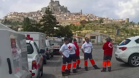 Cruz Roja ha sido una de las entidades participantes en el simulacro. SIMULACRO MORELLA