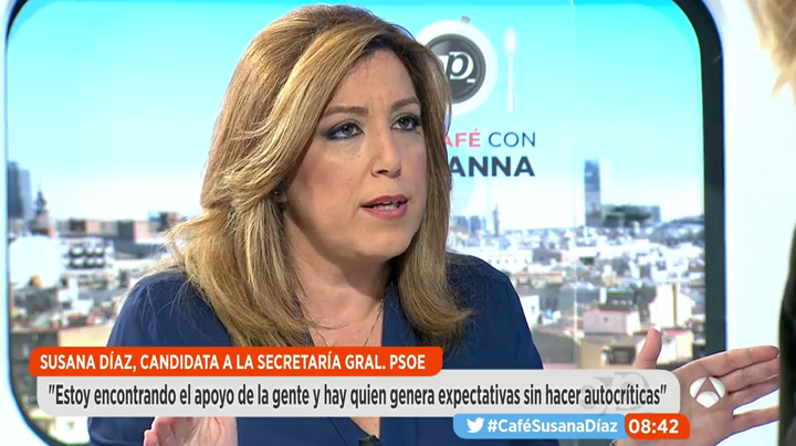 Susana Díaz, sobre la bronca campaña en el PSOE: "Entre los socialistas no cabe el odio y el rencor" Susana Díaz, sobre la bronca campaña en el PSOE: "Entre los socialistas no cabe el odio y el rencor"