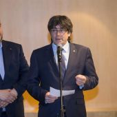 El president, Carles Puigdemont y el vicepresidente, Oriol Junqueras