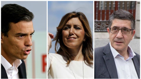 Pedro S&aacute;nchez, Susana D&iacute;az y Patxi L&oacute;pez