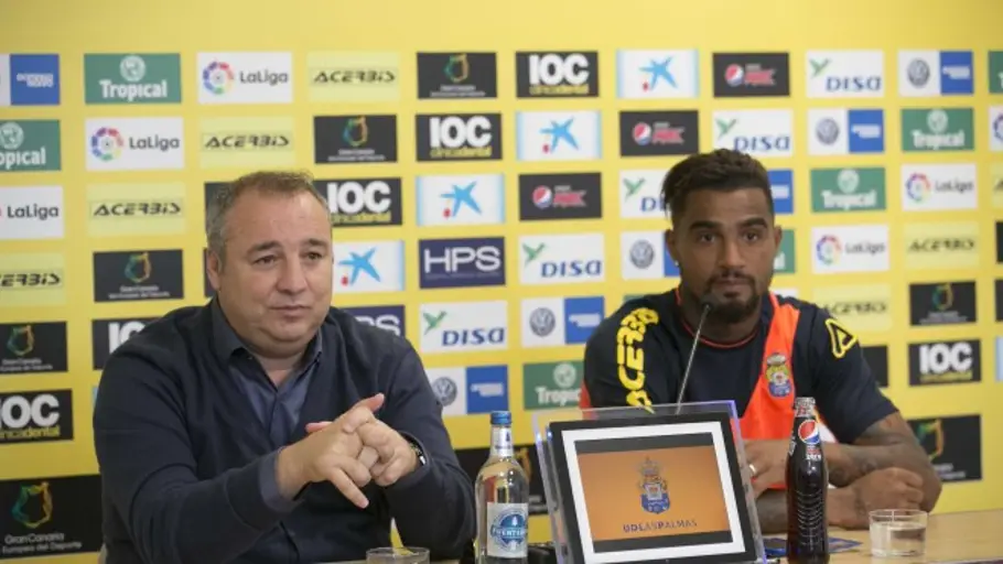 Miguel Angel Ramírez, Pte. de la U.D. Las Palmas y Boateng, jugador de la U.D,. Las Palmas Miguel Angel Ramírez, Pte. de la U.D. Las Palmas y Boateng, jugador de la U.D,. Las Palmas