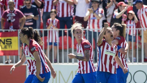 El Atl&eacute;tico de Madrid celebra uno de los goles decisivos por la Liga