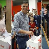 Los tres candidatos a la Secretaría general del PSOE votan en las primarias