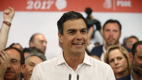 Pedro S&aacute;nchez, tras ganar las primarias del PSOE