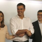 Pedro Sánchez, Patxi López y Susana Díaz