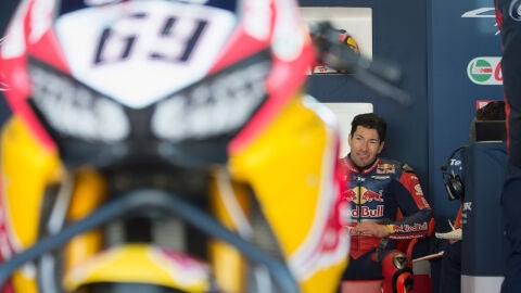 Nicky Hayden. en una carrera del Mundial de Superbikes